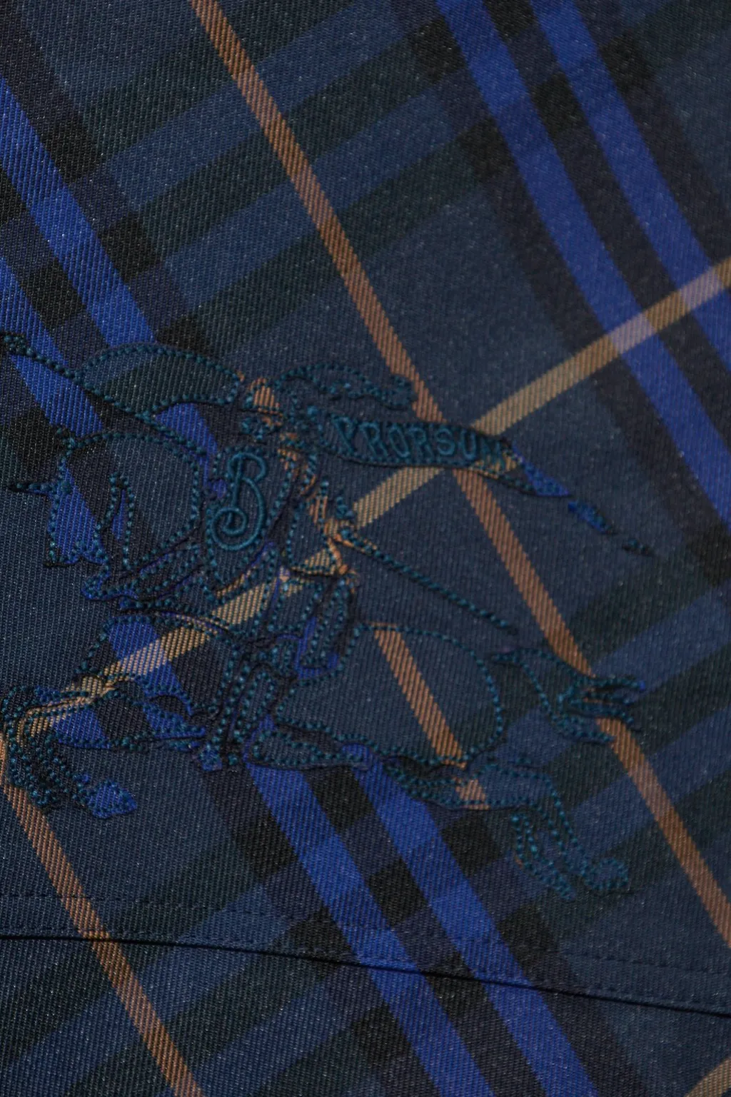Ekd Motif Check Pattern Hooded Poncho