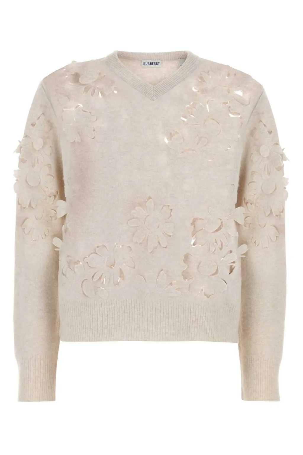 Cut-Out Daisy V-Neck Jumper