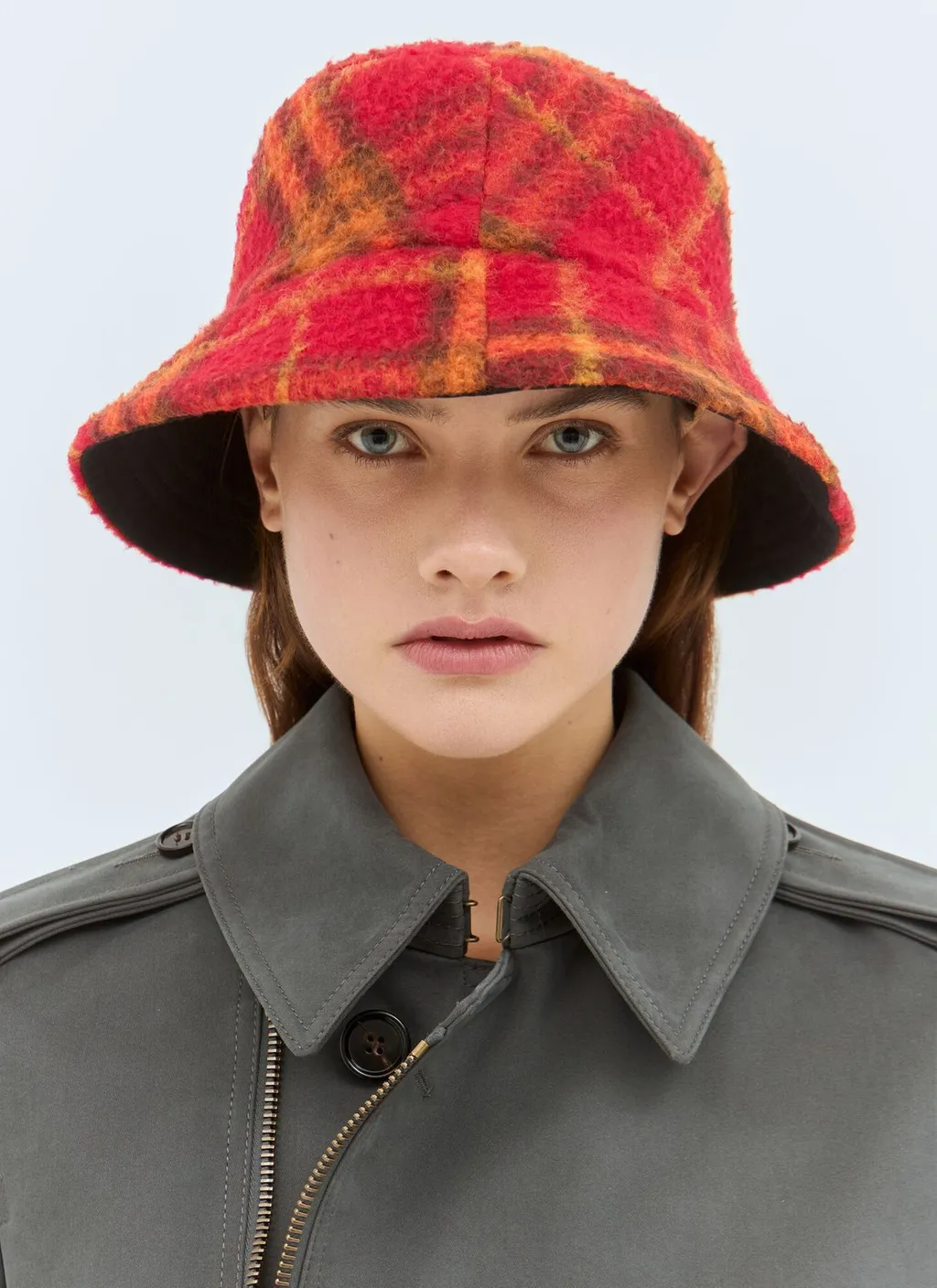 Reversible Check Fleece Hat