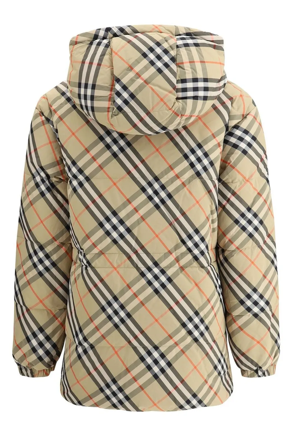 Checked Hooded Reversible Down Jacket