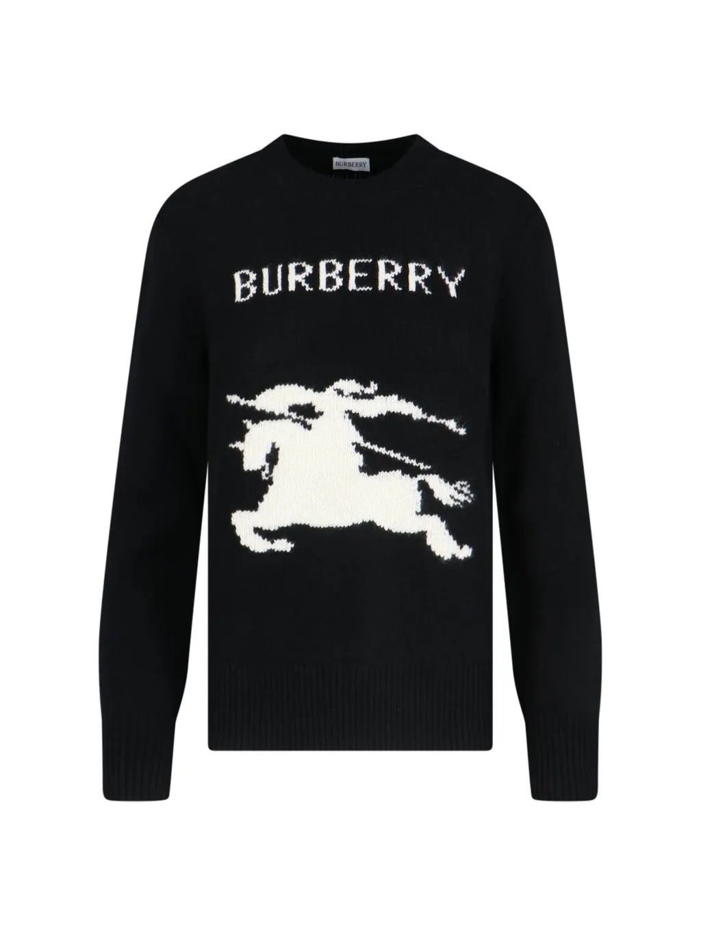Equestrian Knight Intarsia-Knit Crewneck Jumper