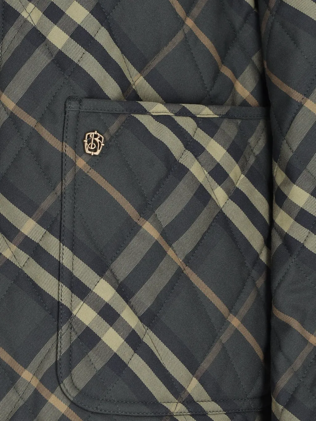 Check Printed Quilted Jacket