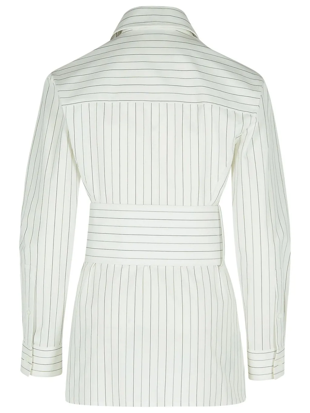 Wide-Belted Striped Shirt