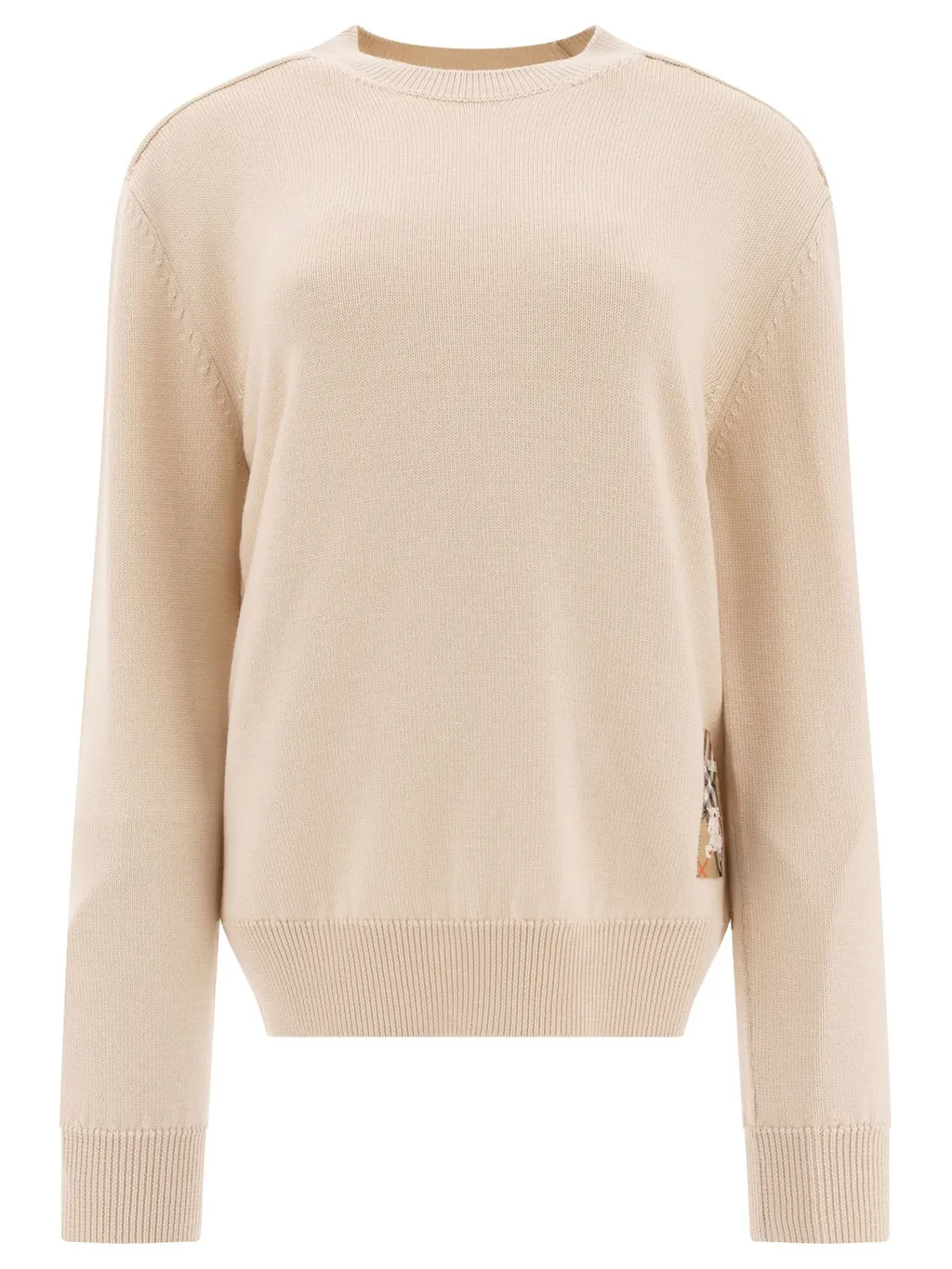 Checked Knitted Crewneck Jumper