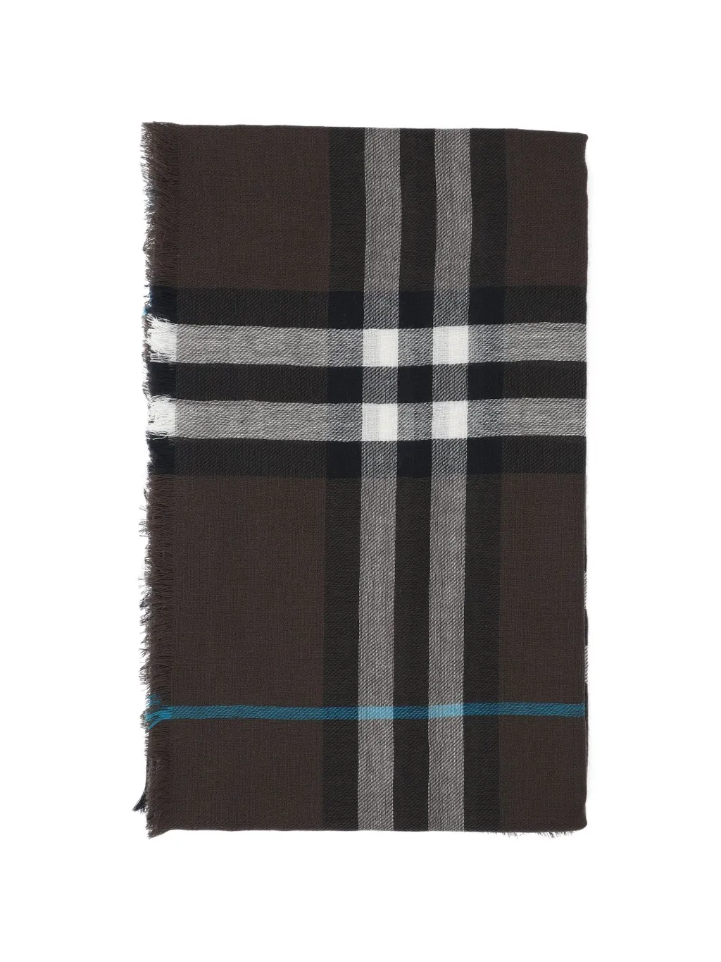 Checked Fringed-Edge Scarf