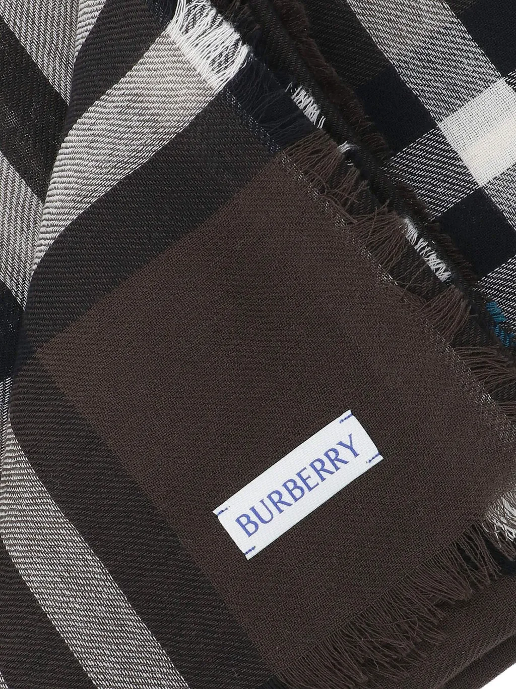 Checked Fringed-Edge Scarf