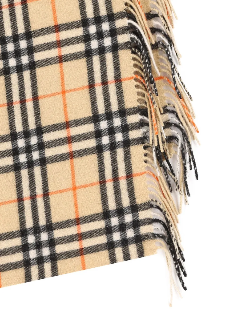 Checked Fringed-Edge Scarf