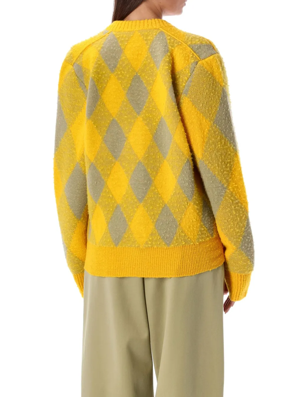 Checked V-Neck Cardigan