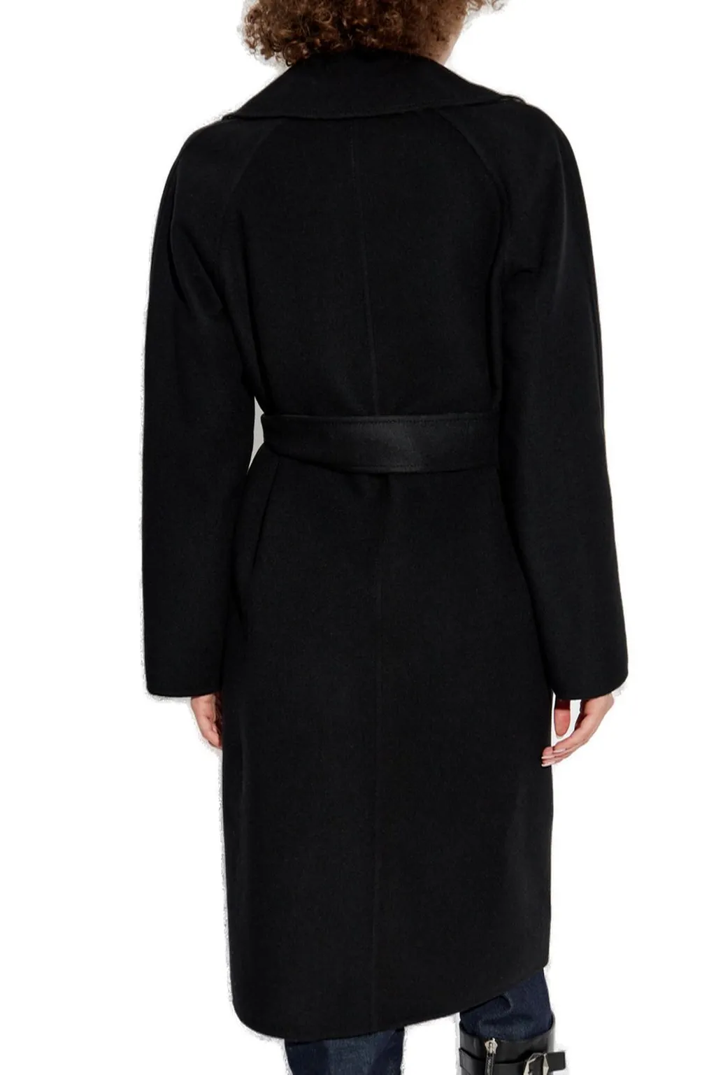 Reversible Checked Tied-Waist Wrap Coat