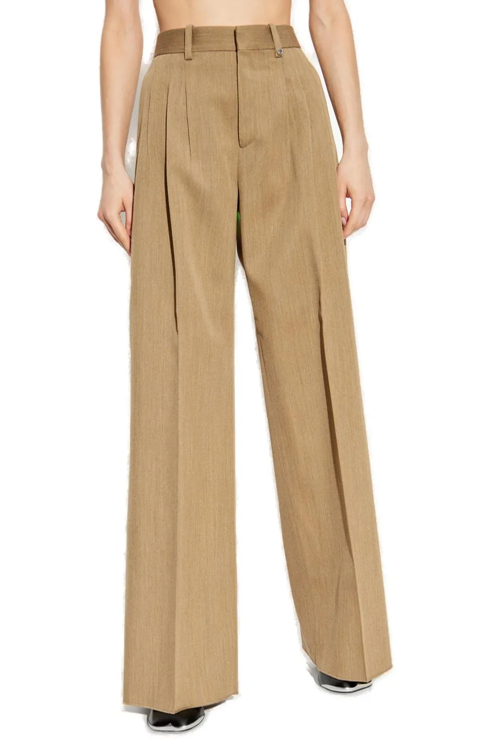 Wide-Leg Pleat Detailed Tailored Trousers