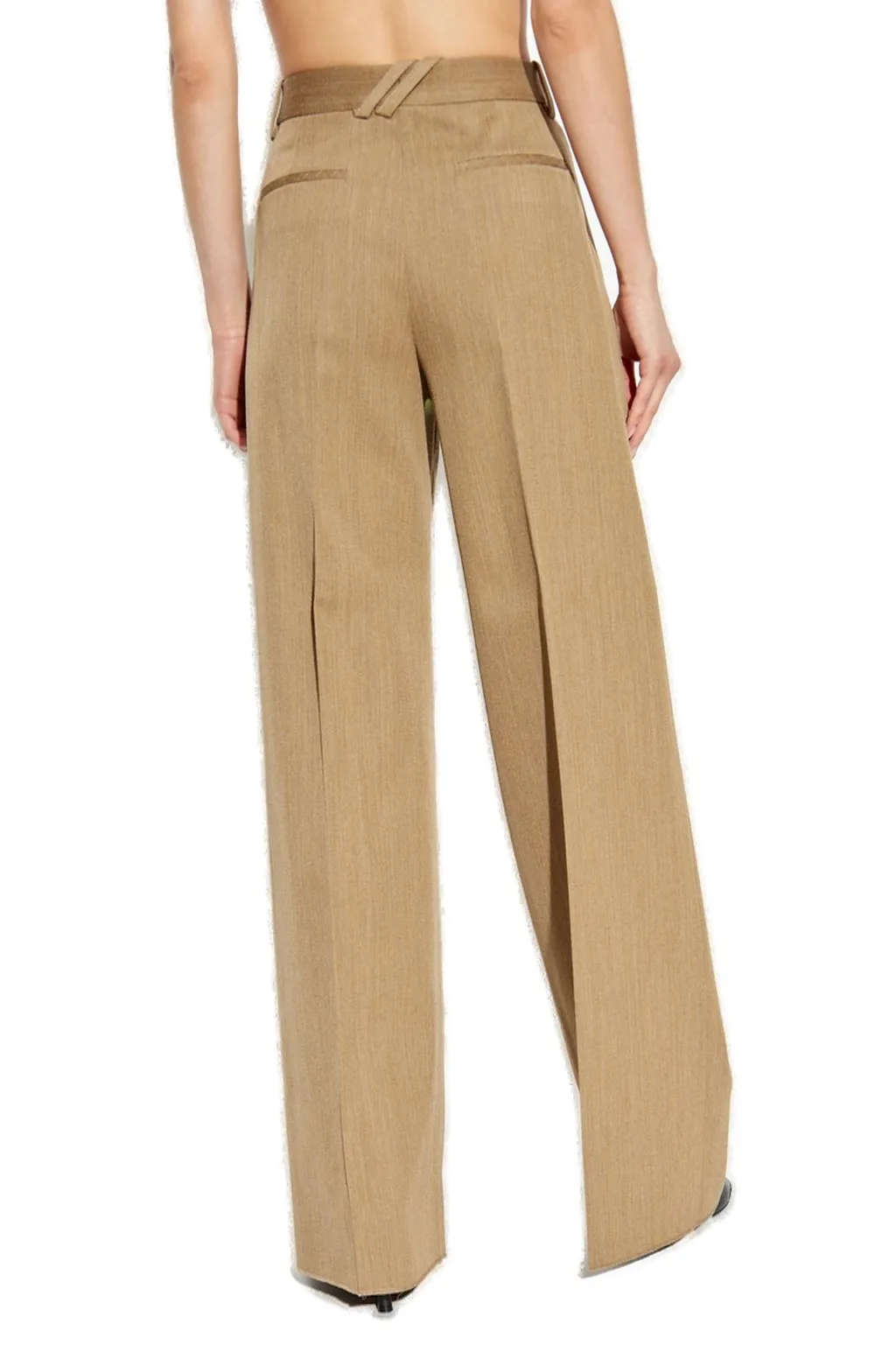 Wide-Leg Pleat Detailed Tailored Trousers