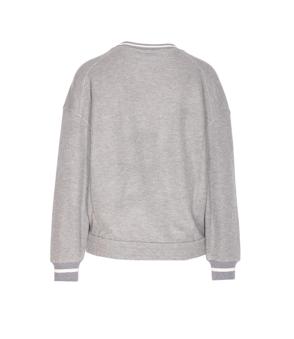Logo Embroidered Long-Sleeved Sweater