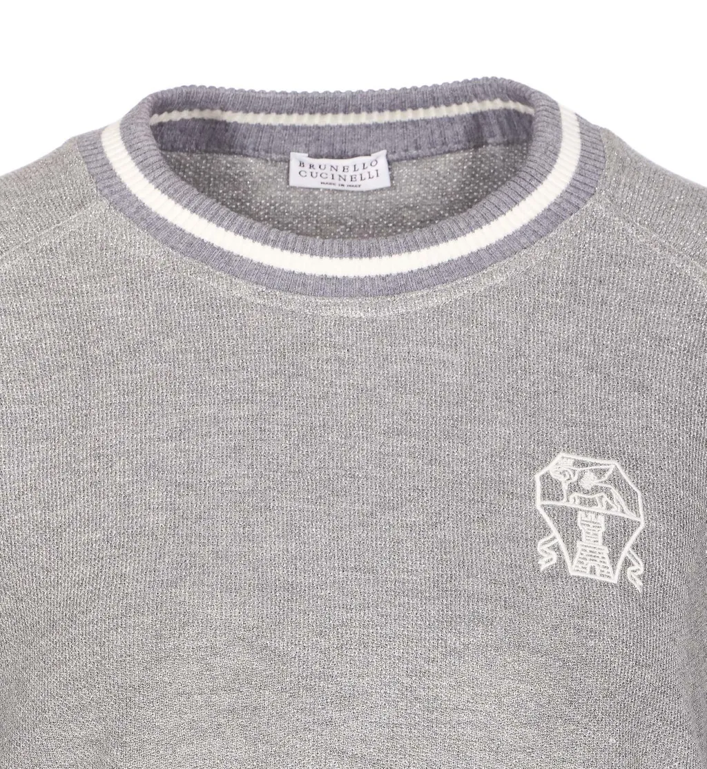 Logo Embroidered Long-Sleeved Sweater