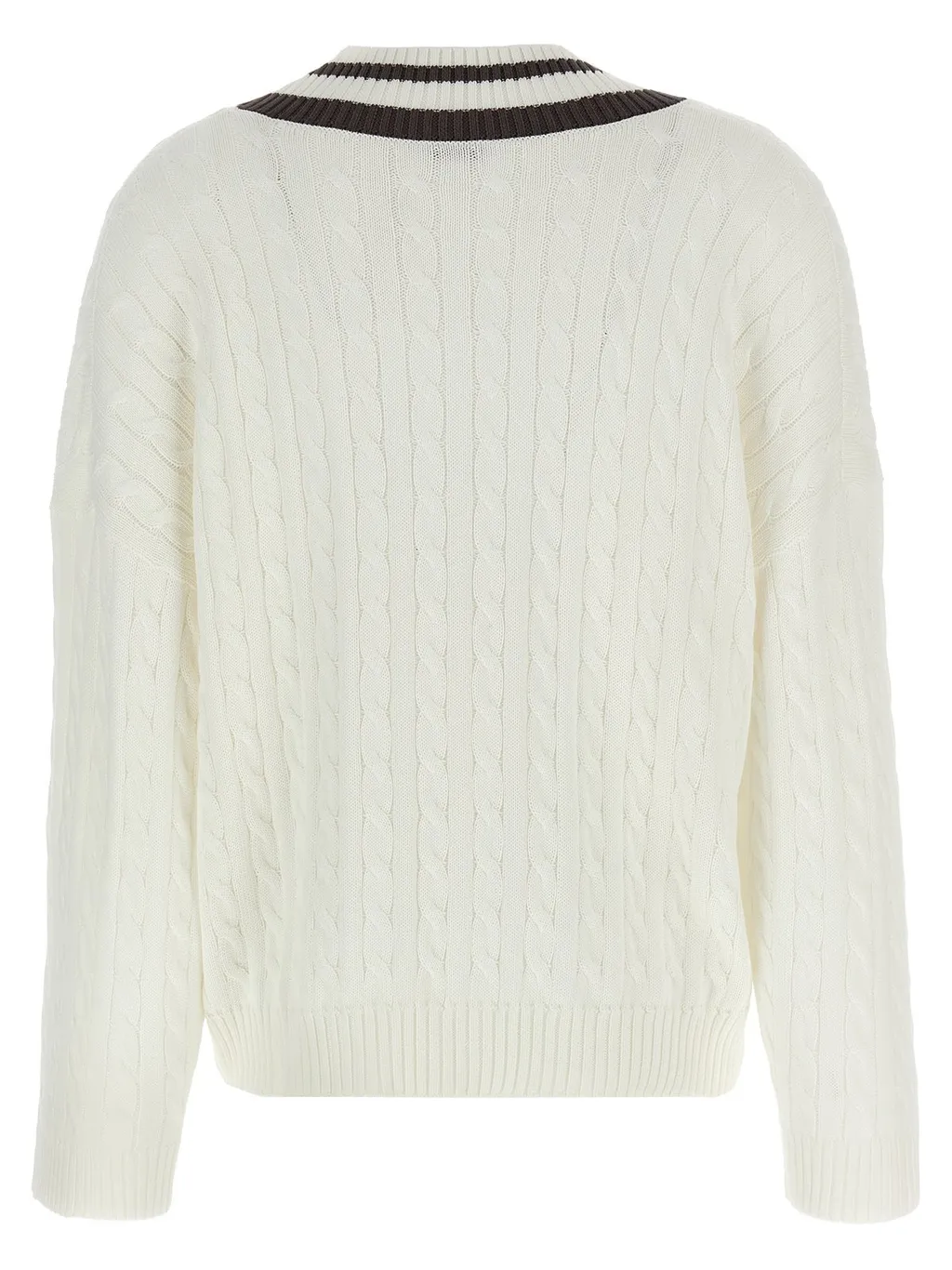 V-Neck Braided Knitted Jumper