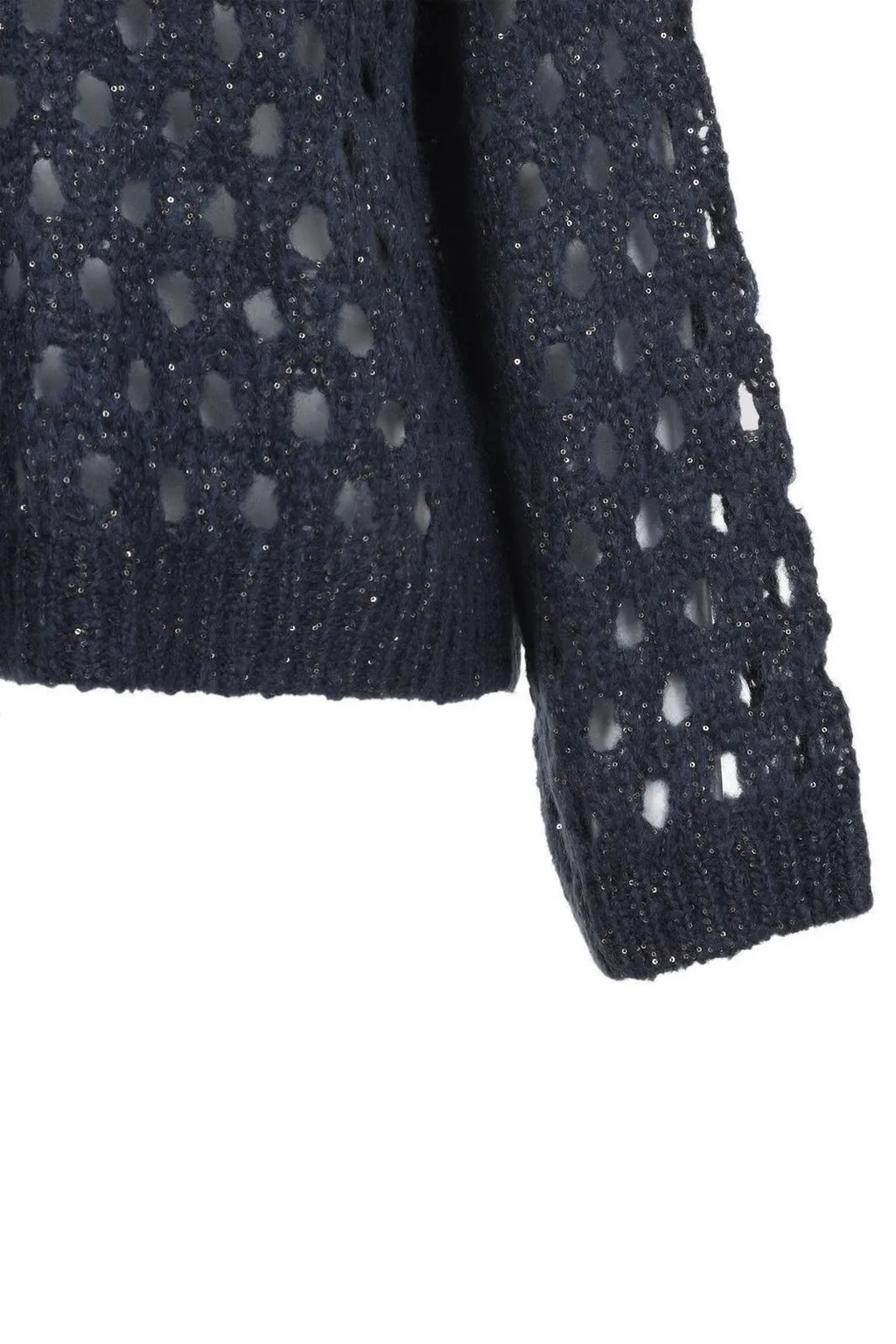 Open-Knitted Sequined Jumper