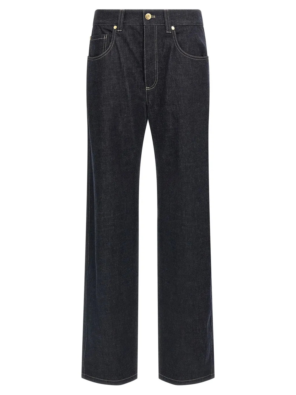 Monile-Detailed Straight-Leg Jeans
