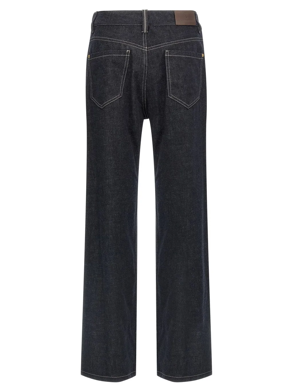 Monile-Detailed Straight-Leg Jeans