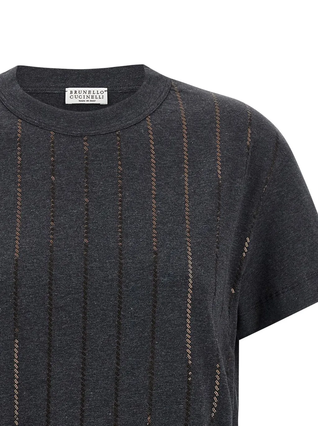 Dazzling Chalk Stripe Embroidered T-Shirt