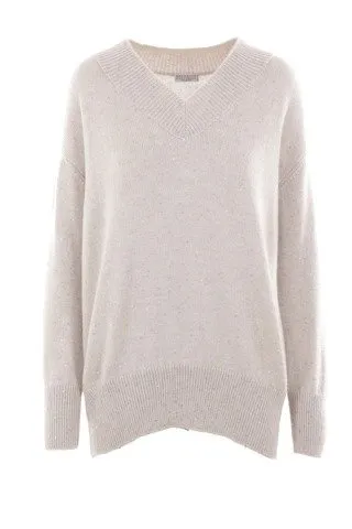 V-Neck Sequin Embellished Knitted Jumper