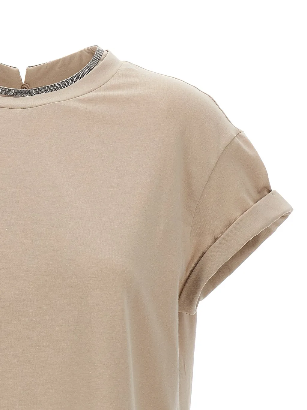 Chain-Trim Crewneck T-Shirt