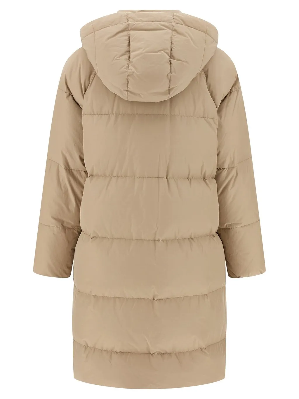 Zipped Hooded Quilted Coat