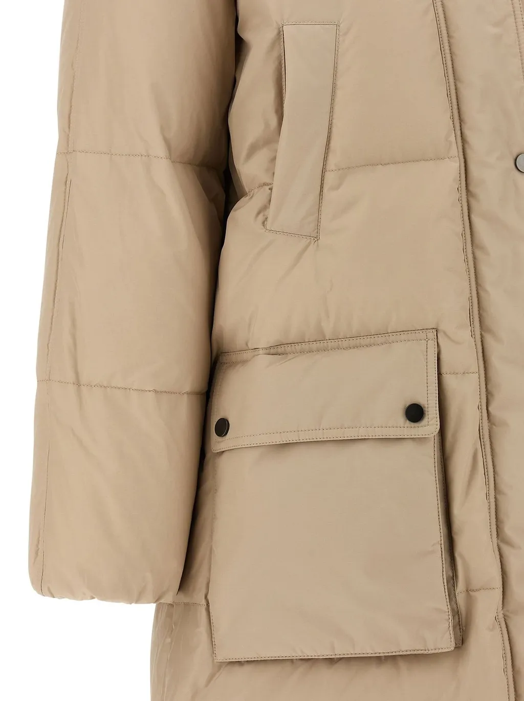 Zipped Hooded Quilted Coat