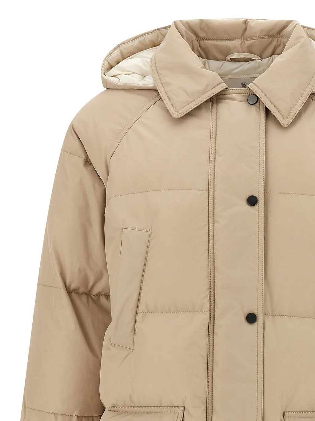 Zipped Hooded Quilted Coat