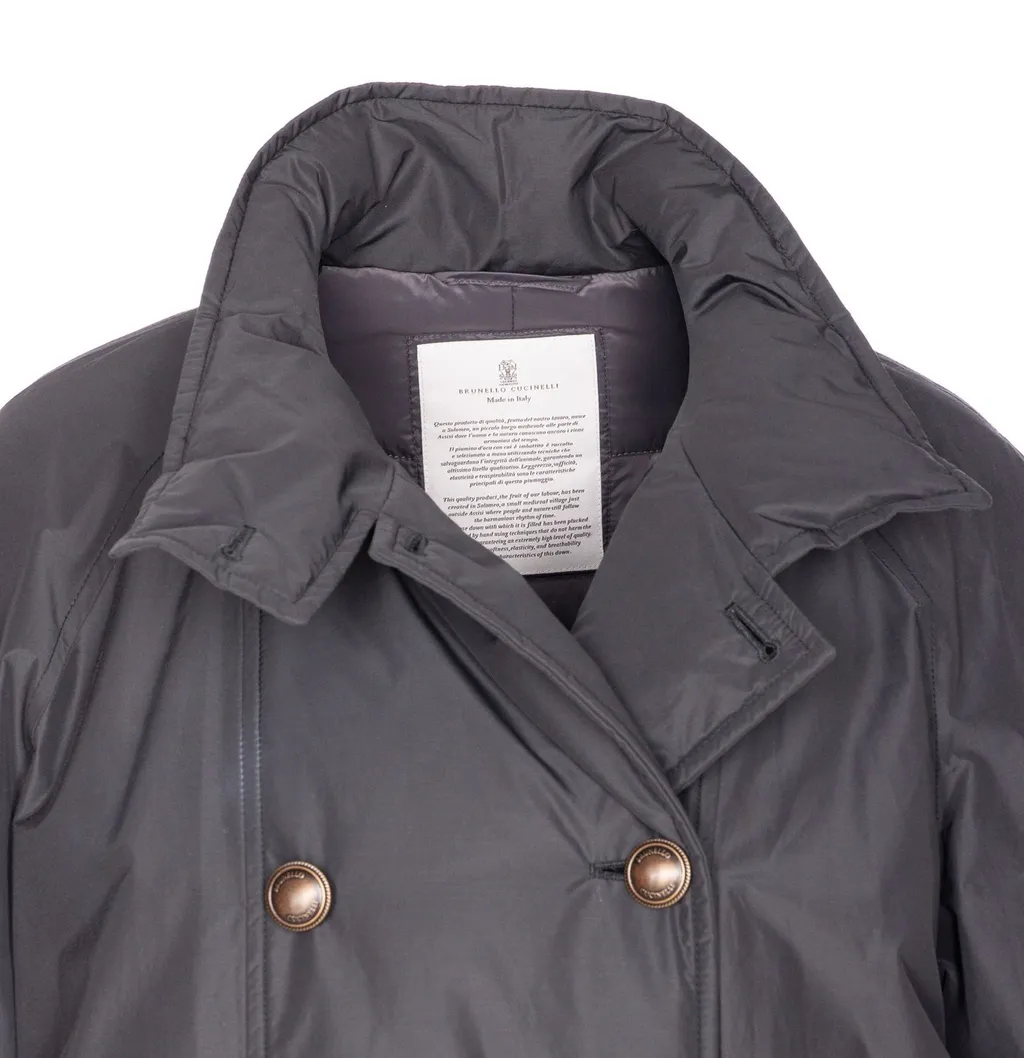 Double-Breasted High Neck Jacket
