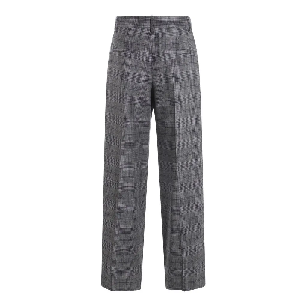Checked Pleated Pants