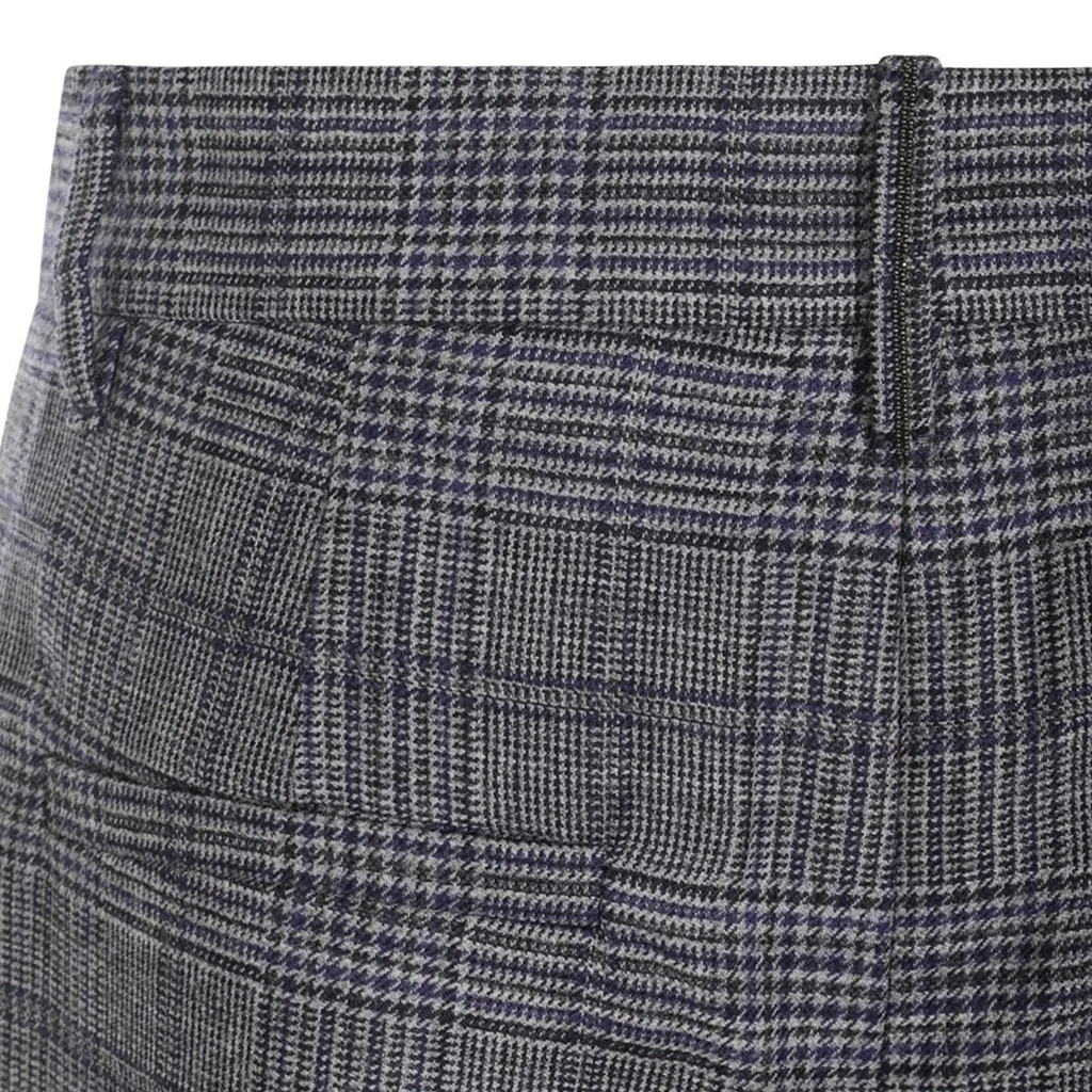 Checked Pleated Pants