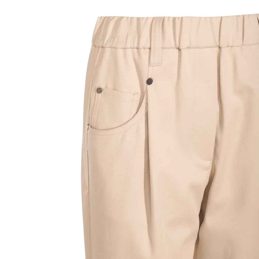 Elasticated Waistband Cropped Pants
