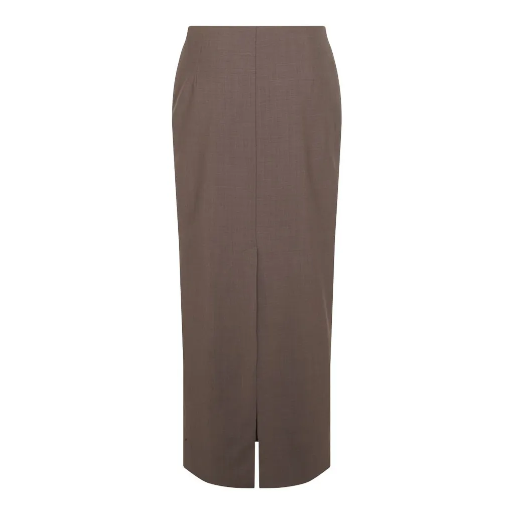 Rear Slit Midi Skirt