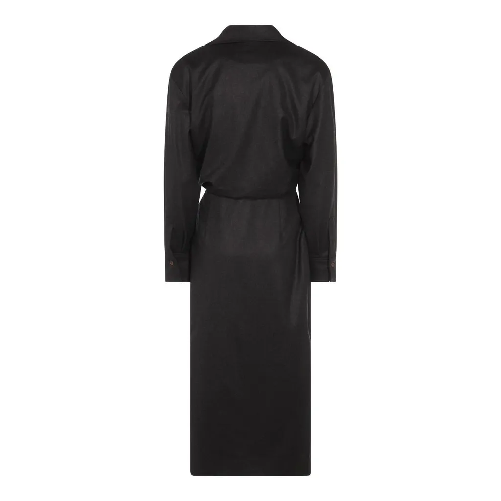 Long Sleeved Wrap Detailed Midi Dress