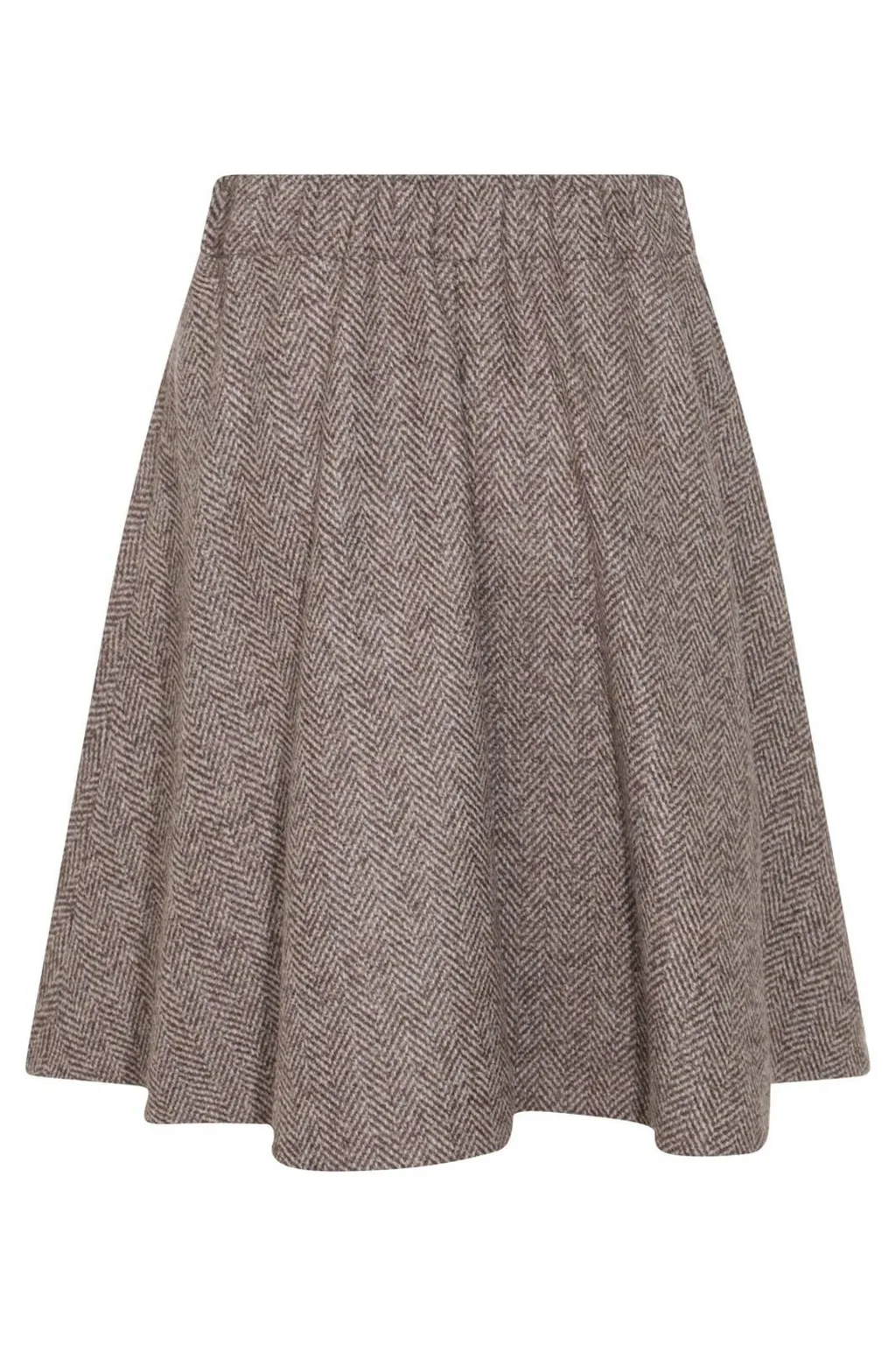 Herringbone Flared Mini Circle Skirt