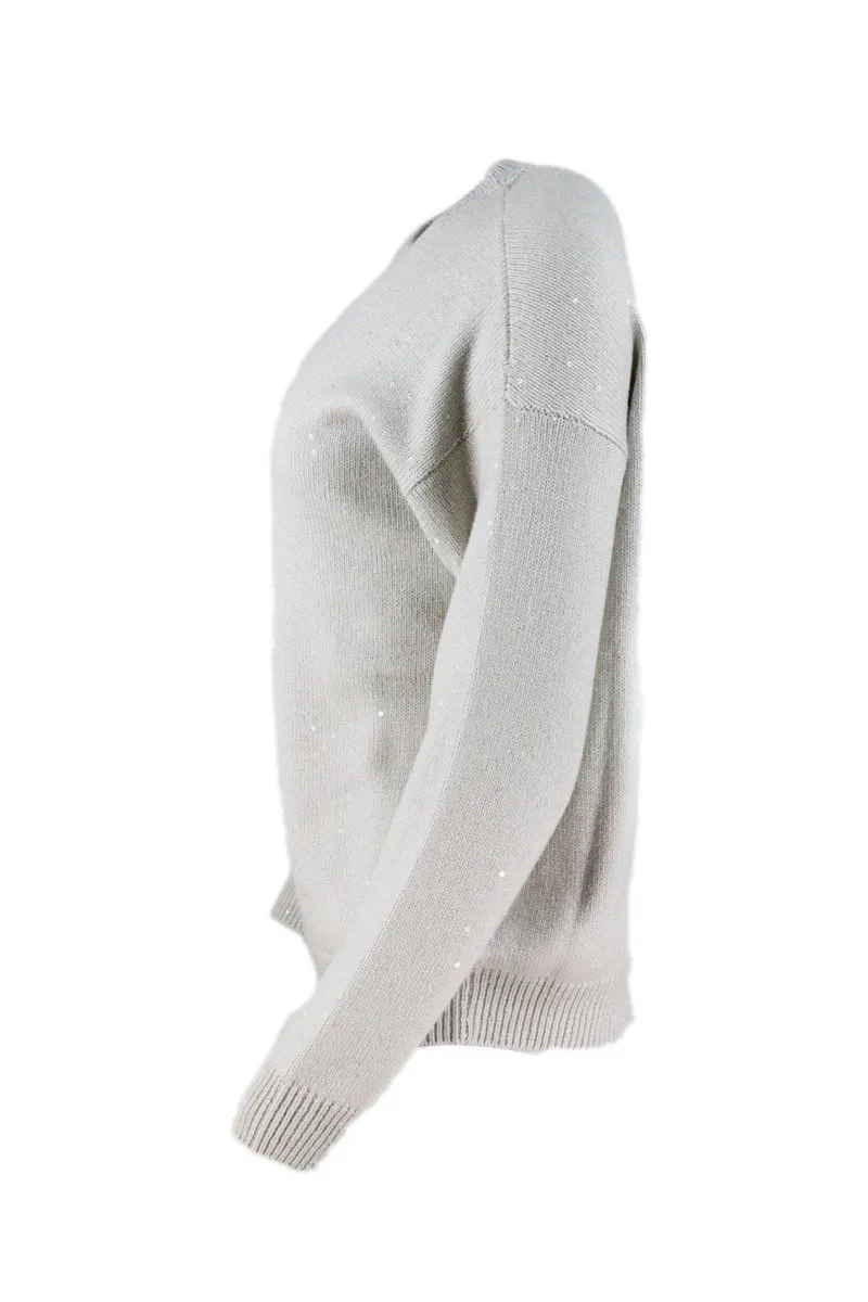 Sequin-Embellished Crewneck Jumper