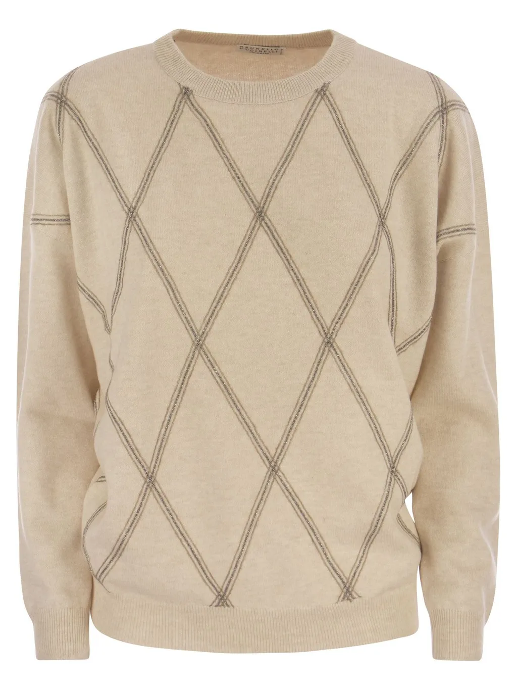 Diamond Pattern Knitted Jumper