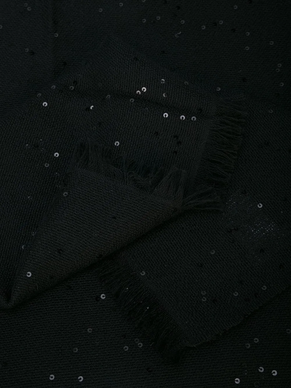 Sequin-Embellished Frayed Scarf