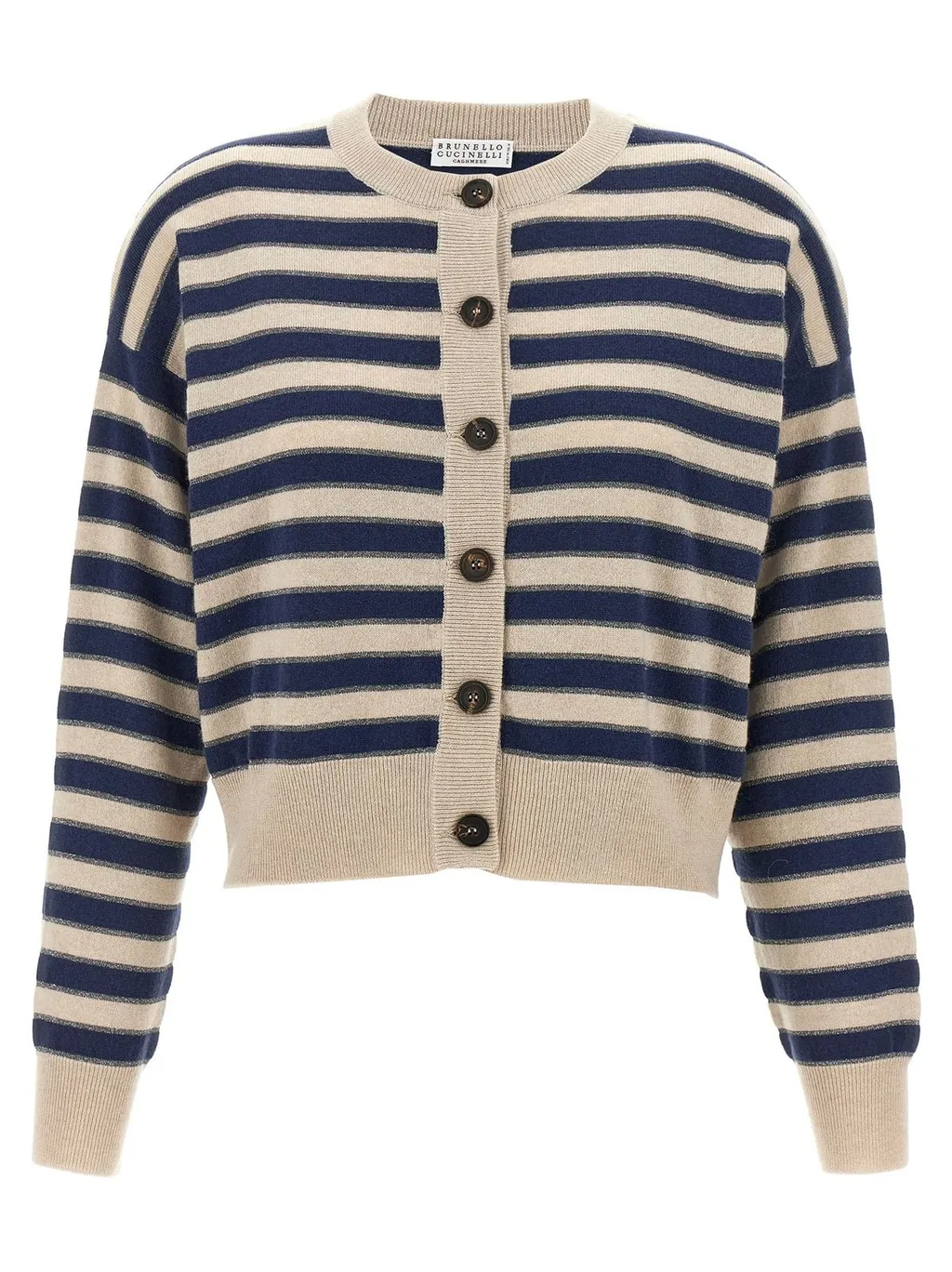 Striped Crewneck Cardigan