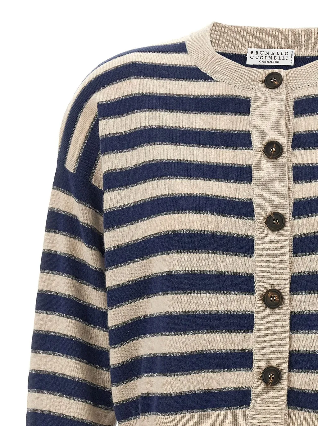 Striped Crewneck Cardigan