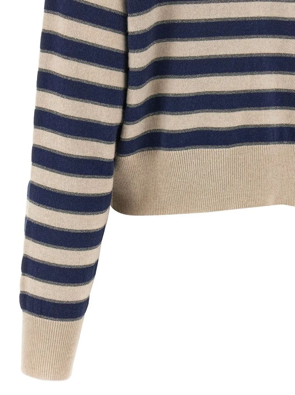 Striped Crewneck Cardigan