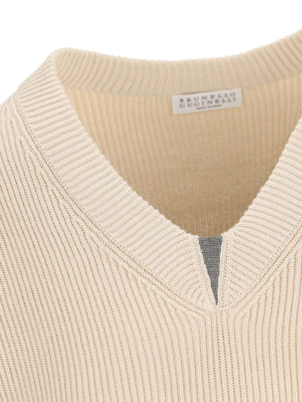 Monili-Embellished V-Neck Jumper