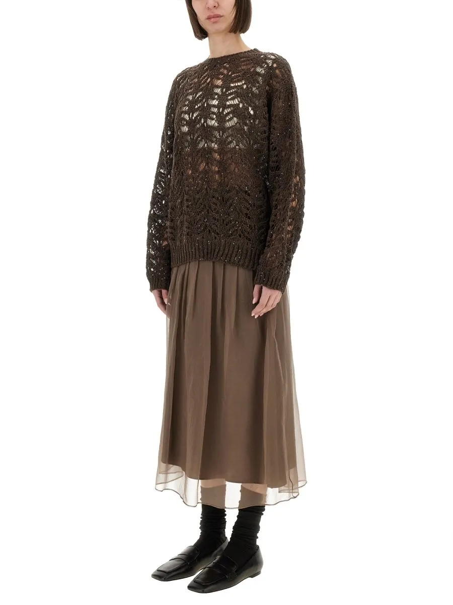 Sequin-Embellished Crewneck Jumper