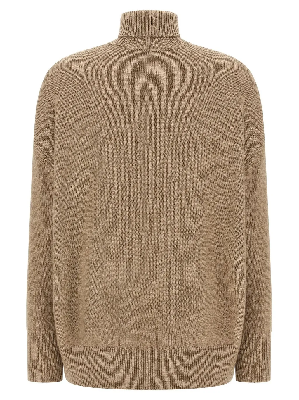 Turtleneck Sequin Embellished Knitted Jumper