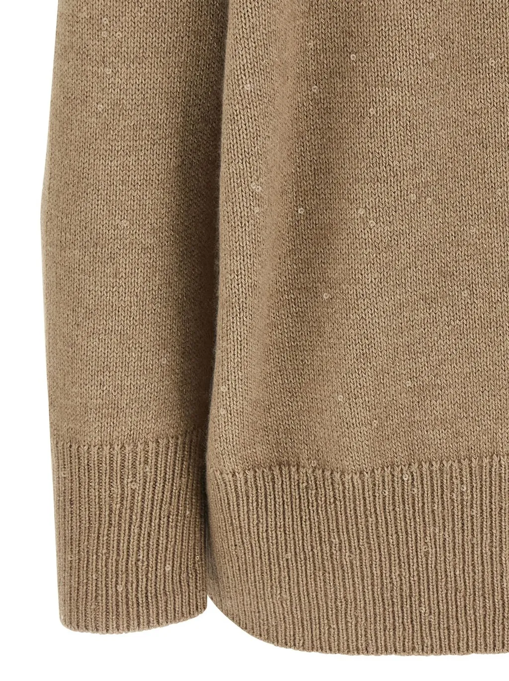 Turtleneck Sequin Embellished Knitted Jumper