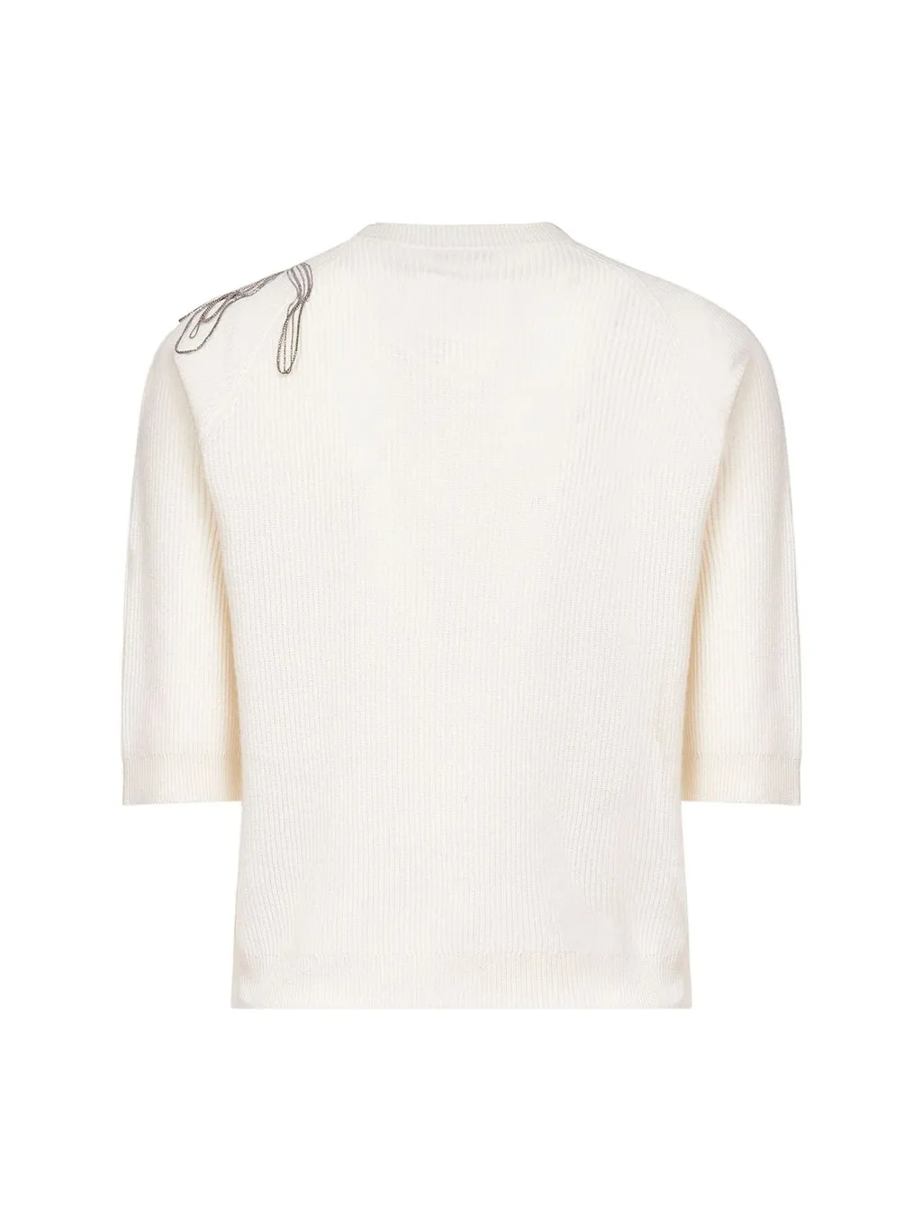 Short-Sleeved Ribbed Knit Jumper