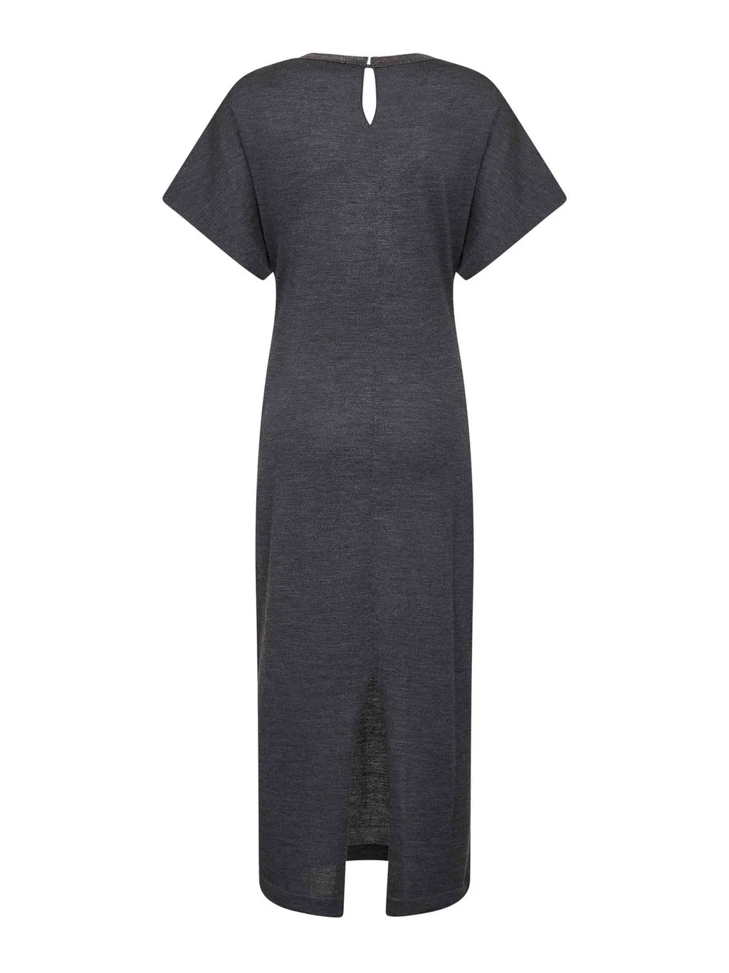 Slit Detailed Crewneck Dress