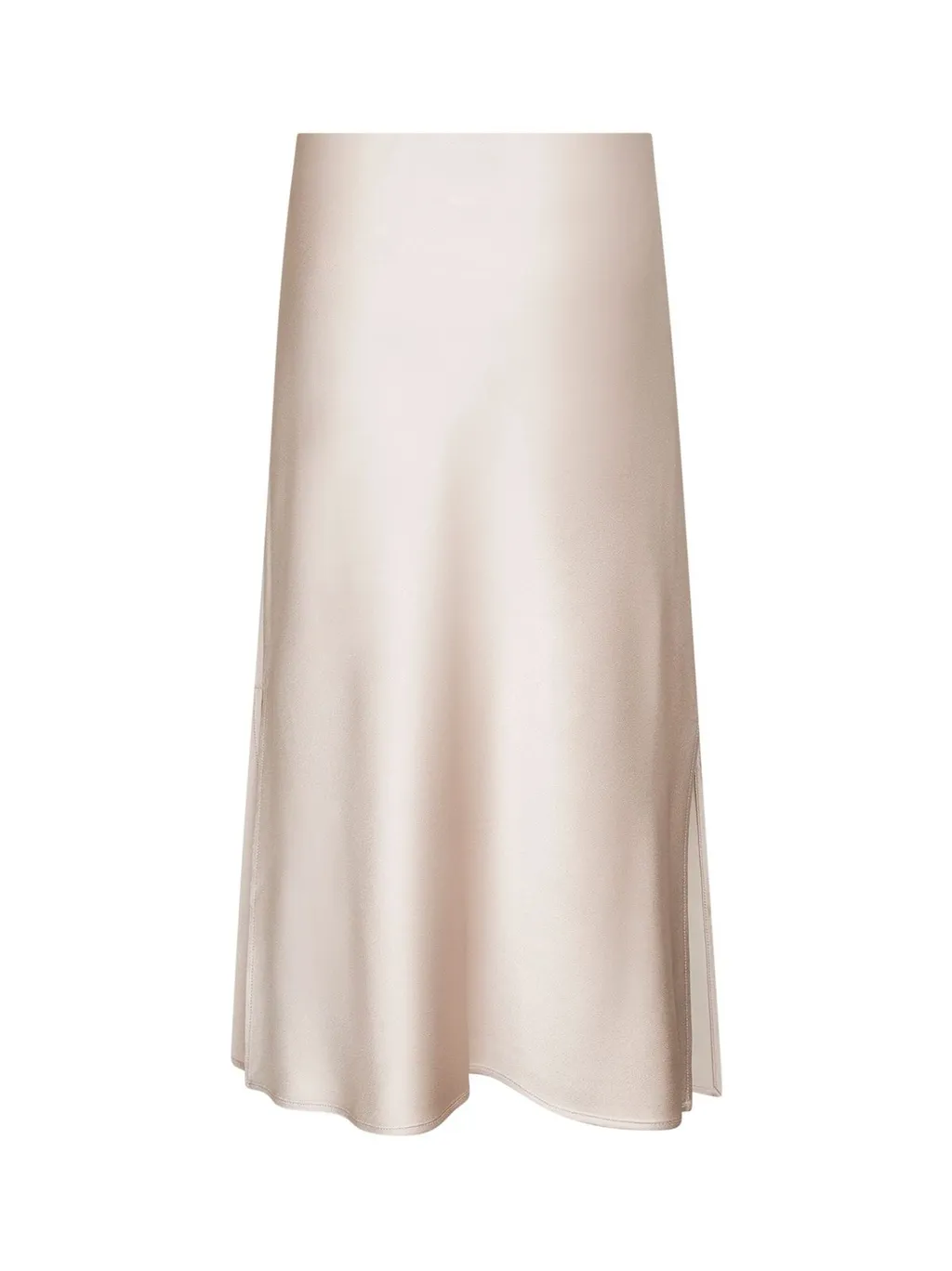 High Waisted A-Line Midi Skirt