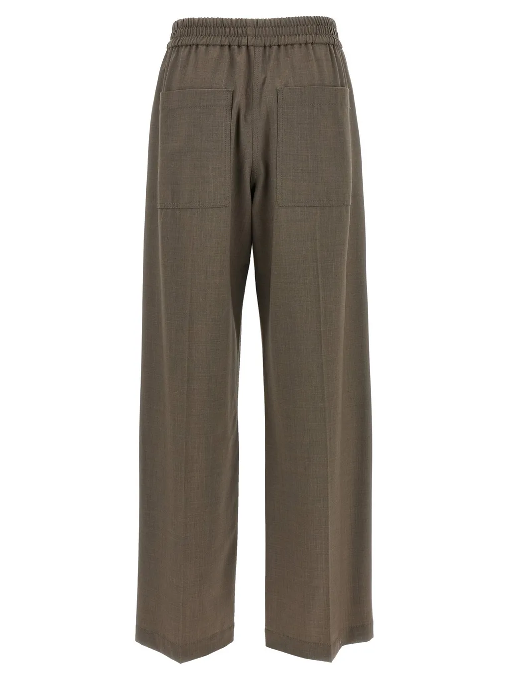 Elastic Waist Straight-Leg Pants
