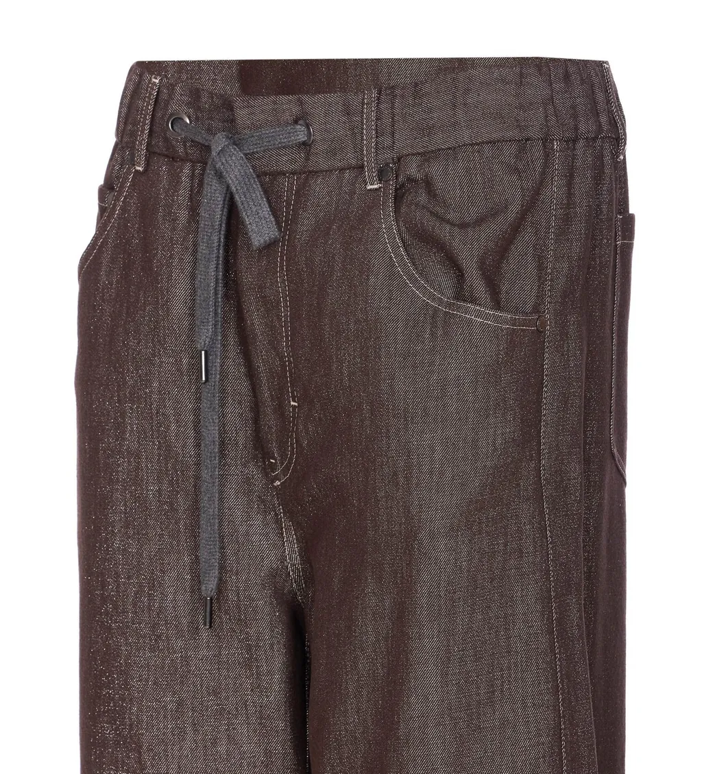 Drawstring Straight-Leg Trousers