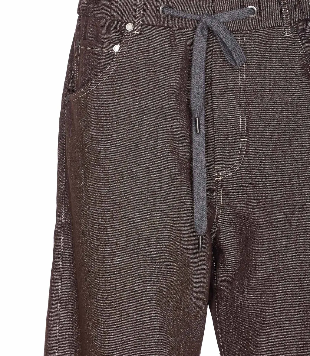 Drawstring Straight-Leg Trousers